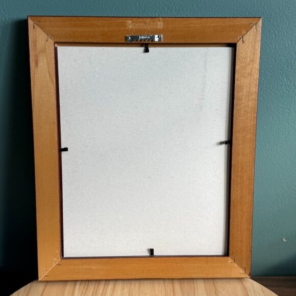 Vintage 1988 Framed Folk Art Print With Schoolhouse & Children - Picture 3 of 8